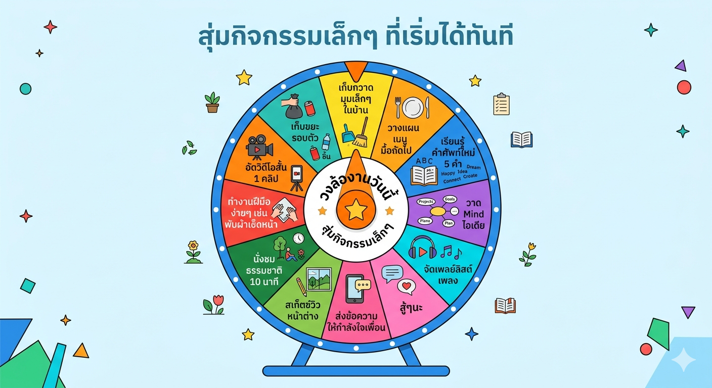 วงล้องานวันนี้: สุ่มกิจกรรมเล็กๆ ที่เริ่มได้ทันที