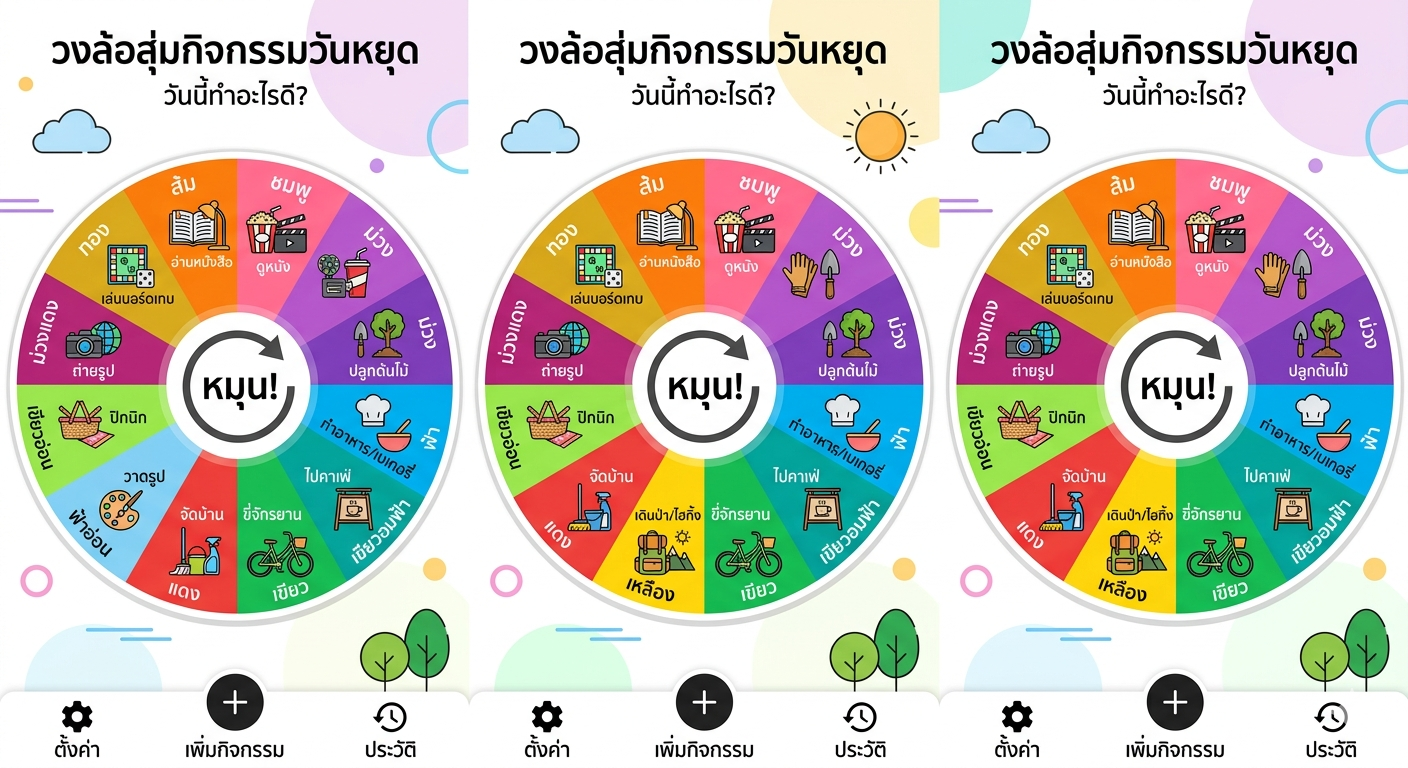 วงล้อ วงล้อสุ่มกิจกรรมวันหยุด